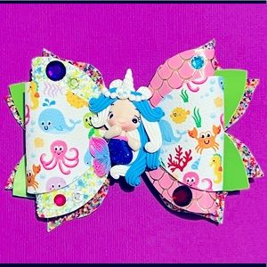 Mermaid bow hair clips 🧜‍♀️🧜‍♀️